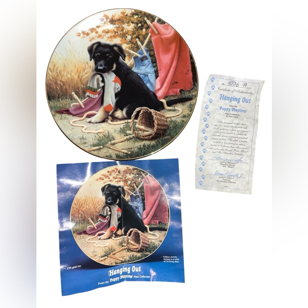 The Hamilton collection “puppy playtime” plate